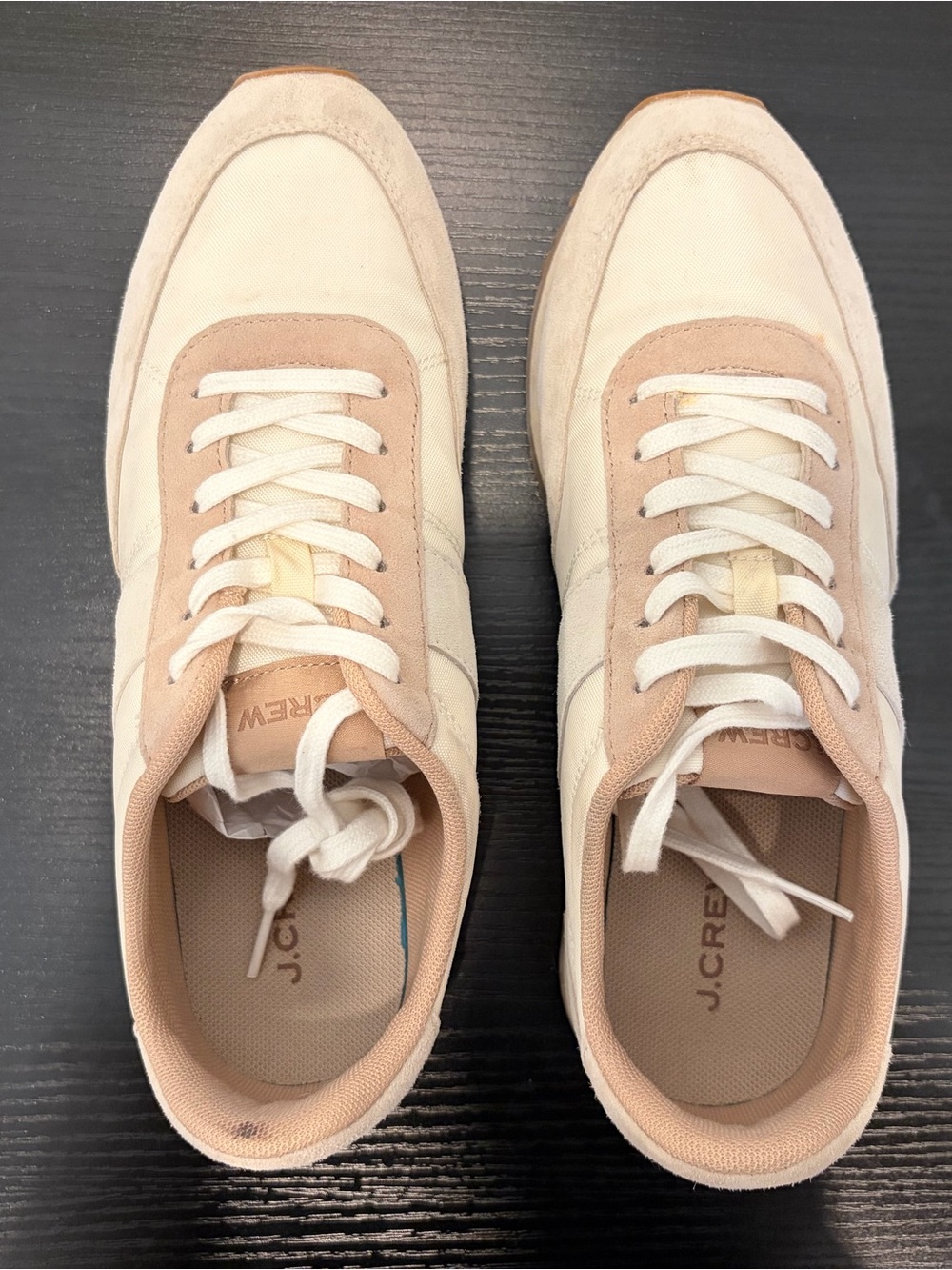 J. Crew Women’s Cream and Blush Low-Top Sneakers